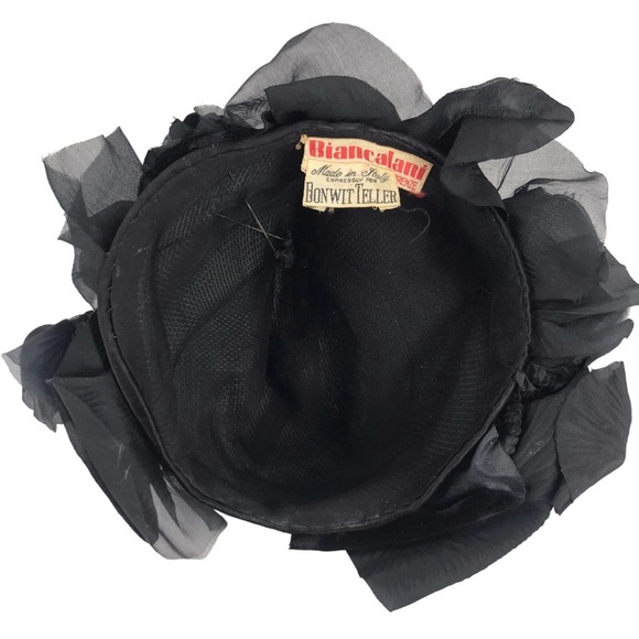 BIANCALANI FIRENZE MADE IN ITALY EXPRESSLY FOR BONWIT TELLER VINTAGE HAT BLACK - Picture 6 of 8